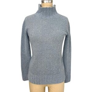 Gentry Portofino Sweater Womens IT38 Blue Wool Knit Mock Neck Pullover Italy